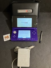 Nintendo 3DS Purple Handheld Console Bundle w/ Case & Mario Game CTR-001 2GB