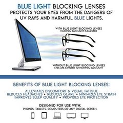 Blue Light Blocking Computer Glasses Anti Glare Reduce Eyestrain Eyeglasses for