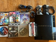 Sony PlayStation 3 80GB Console PS3 Bundle CECHE01 Backwards Compatible 11 Games