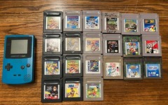 Nintendo Game Boy Color GBC Handheld Game Console – Teal Blue Mario Wario Lot