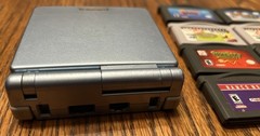 Nintendo Game Boy Advance SP Light Blue AGS-101 with Games Urbz Mario