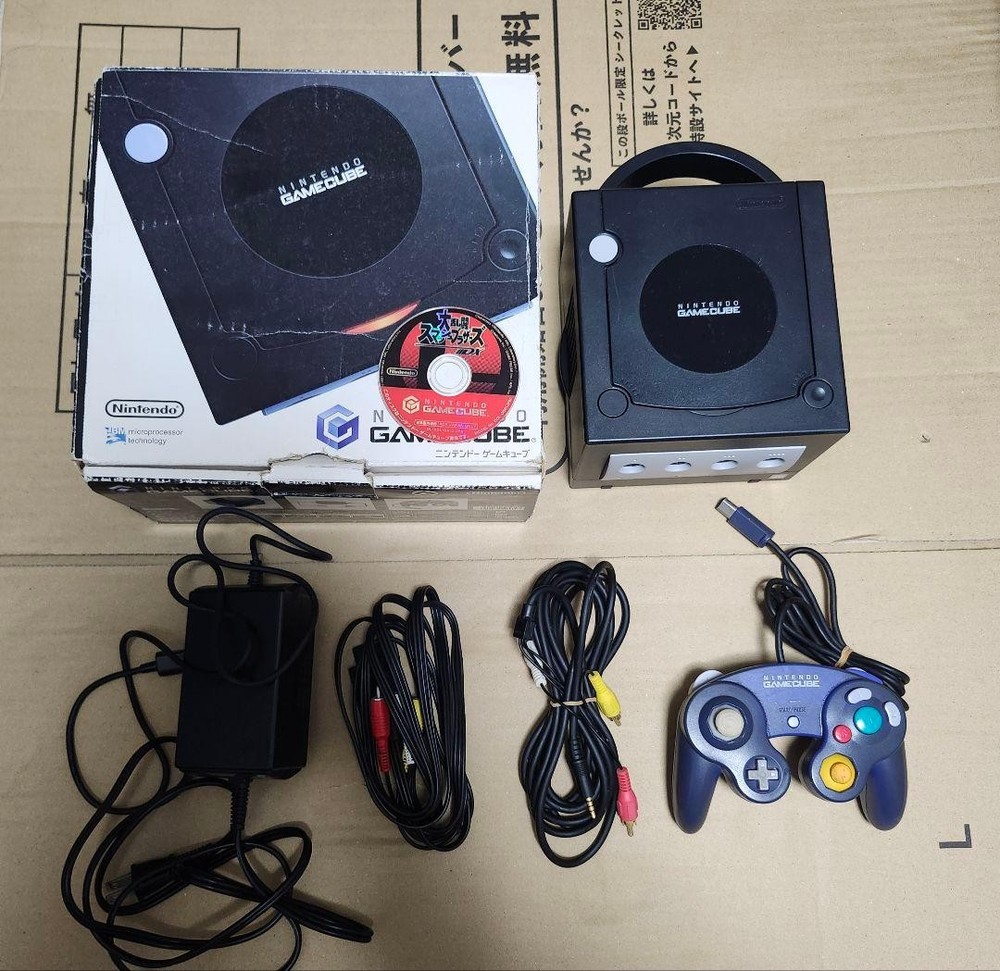 GameCube Console with Box + Super Smash Bros. Game, Used, Working Unknown