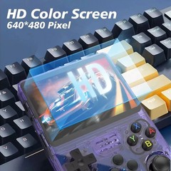 Purple R36S Handheld Game Console 3.5 Inch IPS Screen 20000+ Games Video Games