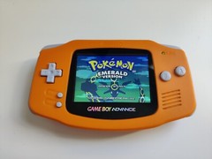 Gameboy Advance Solid Orange IPS V2 MOD 10 Level Brightness Level