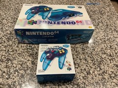Nintendo 64 Clear BLUE Console N64 Japan Version (Extra Controller And Games)