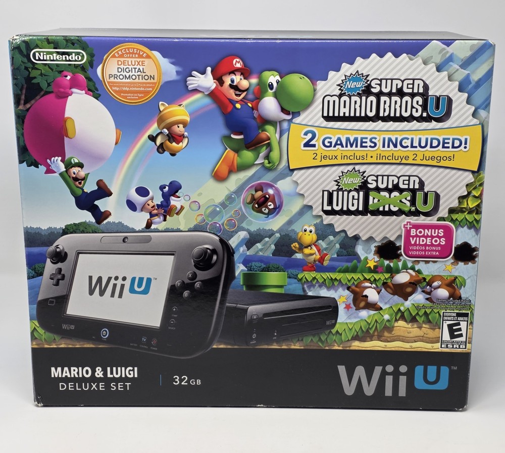 💥 Nintendo Wii U Mario & Luigi Bros Deluxe Set 32GB Console Box System US STOC