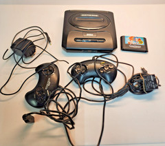 Sega Genesis Model 2 MK-1631 Game System With 2 Controllers & Sonic 2 Game