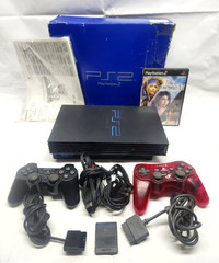 Sony PS2 Fat Console SCPH-39001 PlayStation Bundle 2 Controllers Box Game TESTED