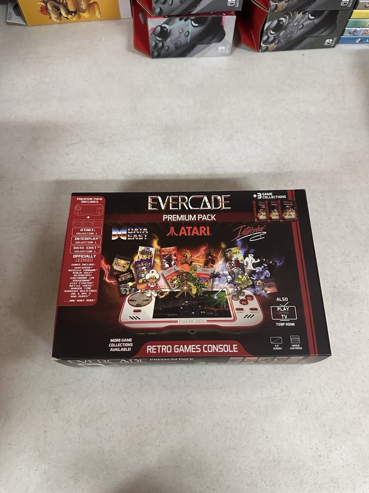 Handheld Evercade Premium Pack Includes Atari Col, Interplay Col,& Data East Col