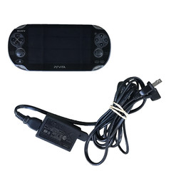 Sony PlayStation Vita PCH-1001 Black Handheld Console with OEM Charger Tested