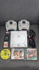 SEGA Dreamcast White 2 Controllers OEM 3 Games VMU Memory Bundle TESTED/WORKING!