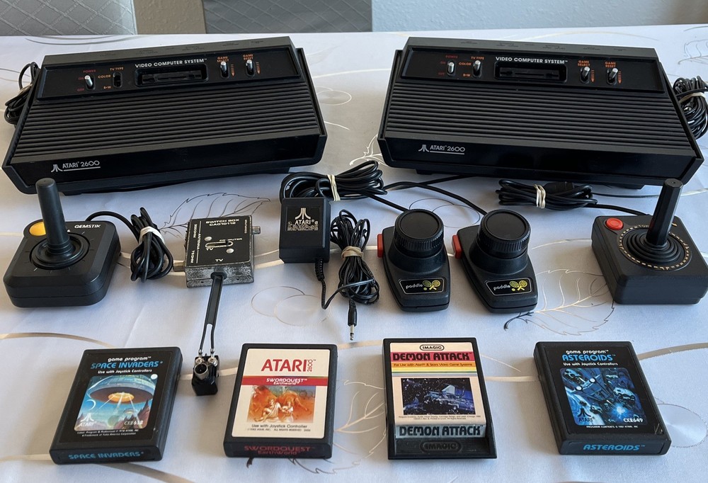 2 Atari 2600 Systems Plus Games Bundle all Tested (please read)