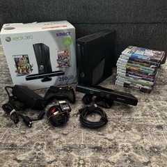 Xbox 360 S Slim IOB Bundle 1439 Console 250GB Kinect, Controller, Cords, Games