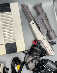 NES Bundle – Console, 2 Controllers, Gun, Rare QuickShot Scope, Magazines, Cords