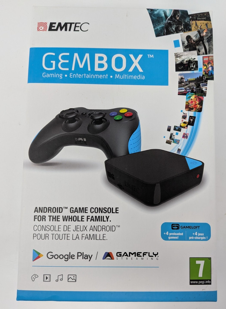 EMTEC GemBox ECLTVF500US Android Game Console 16GB w/ Controller HDMI WiFi NEW