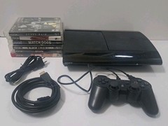 Sony PlayStation 3 PS3 Super Slim CECH-4301A 12GB Console 1 Controller W/6 Games
