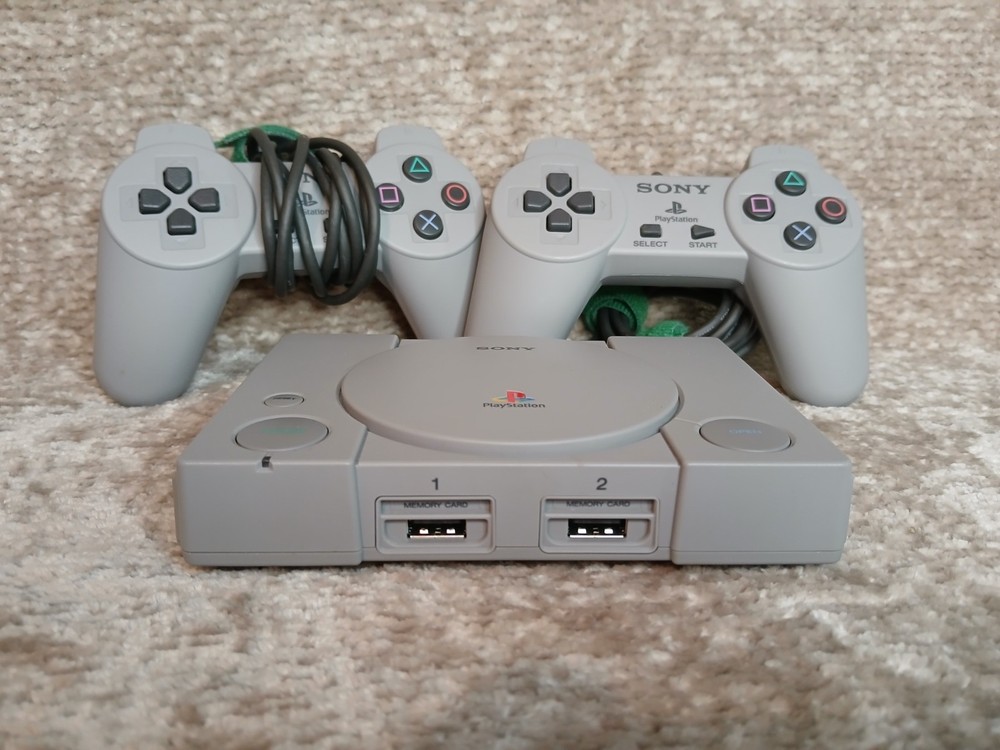Sony PlayStation Classic Mini Gray Console Tested Works 2 Controllers