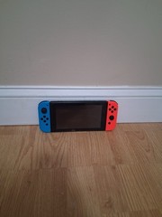 Nintendo Switch Black Console Bundle w/ Dock, Neon Blue/Red Joy-Con, Case