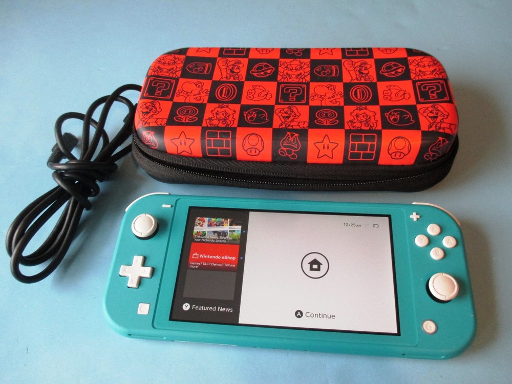 Nintendo Switch Lite Turquoise Aqua System w/Case & Charger FREE Ship!