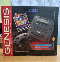 SEGA Genesis 16-Bit Console Bundle w/ Original Box, RF, NTSC-U/C, Black, 1993