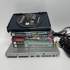Sony PS2 PlayStation 2 Slim SILVER Console Bundle SCPH-79001 Tested With Games