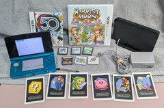 Nintendo 3DS Aqua Blue Handheld Console CTR-001 Bundle Tested