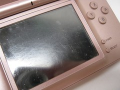Nintendo DS Lite Metallic Rose Pink USG-001 w Cord Tested Works Scratched Screen