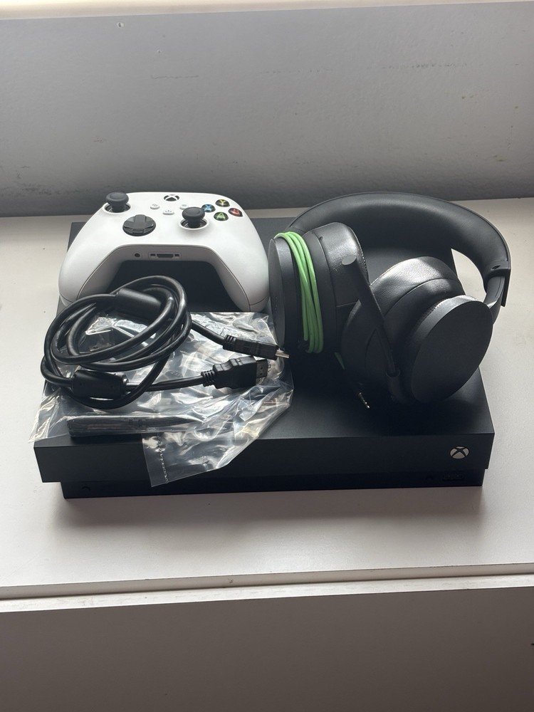 Xbox One X 1TB Console Bundle — Controller, Wireless Headset | Tested & Working