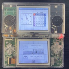 Nintendo DS Lite Clear Transparent Reshell Console w/ Charger Stylus GBA Slot