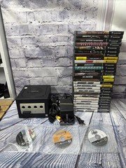 Nintendo GameCube Black Console Bundle W/ Cords & 30 Games. Tested Read Descript