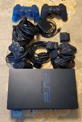 Sony PlayStation 2 Console, 4 controllers, 1 memory card, rca to hdmi converter