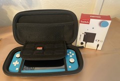 Nintendo Switch Lite Turquoise Handheld Console Case /Charger /Big Brain Game