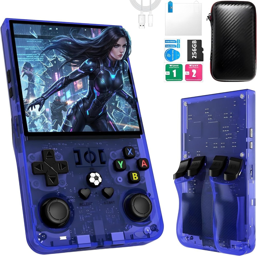 R36MAX Handheld Game Console, 40000+ Games Retro Gaming Console, 256GB TF Card