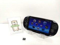 PS Vita Crystal Black PCH 1100 w/16GB FW2.11 Wi-Fi PSV Tested Sony 0605A