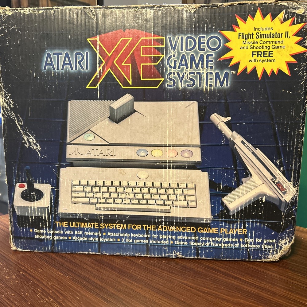 Atari XE Game Console Keyboard Joystick Game System Console Bundle Tested