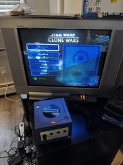 Nintendo GameCube DOL-001 Indigo Purple Console W/ Controller Cables Works Great