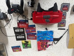 Nintendo Virtual Boy Console Stand Controller Red, with battery pack, box, games
