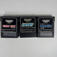 Coleco Vision Console W Controllers Expansion, Module #1, & 3 Games Untested!
