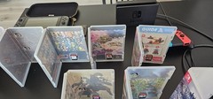 Nintendo Switch Console Bundle w/ Dock, Gray + Red/Blue Joy-Con, Games, Case