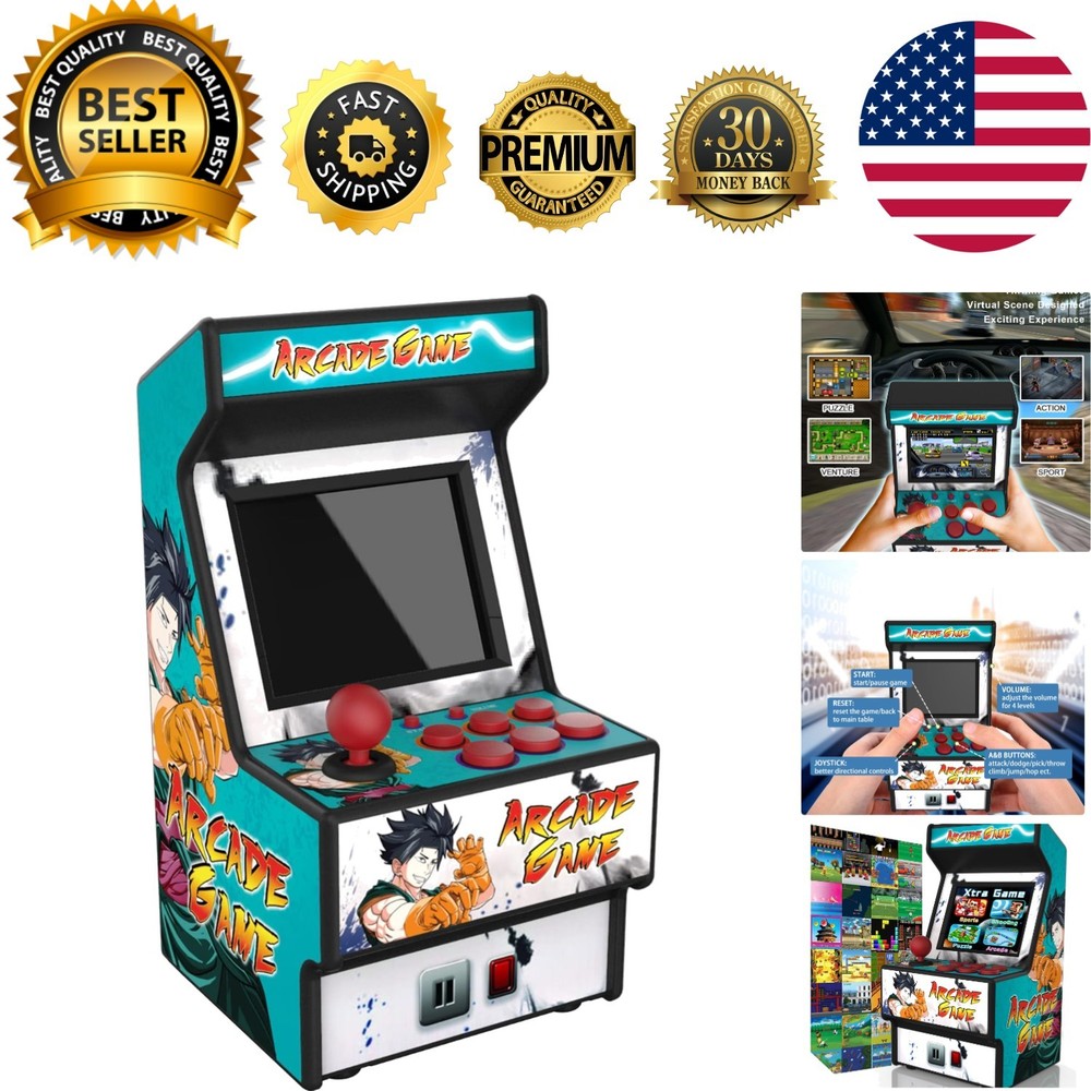 Portable Mini Arcade Machine – 156 Classic Games and Rechargeable Battery