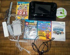 Wii U Deluxe 32gb Bundle (WUP-101-02) Black BUNDLE +4 Games+Controller Complete
