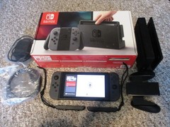 Nintendo Switch System 32GB Console w/Gray Joy-Cons in Box +Charger + Dock
