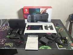Nintendo Switch Console System Grey/Gray Joy-Cons CIB Great Condition