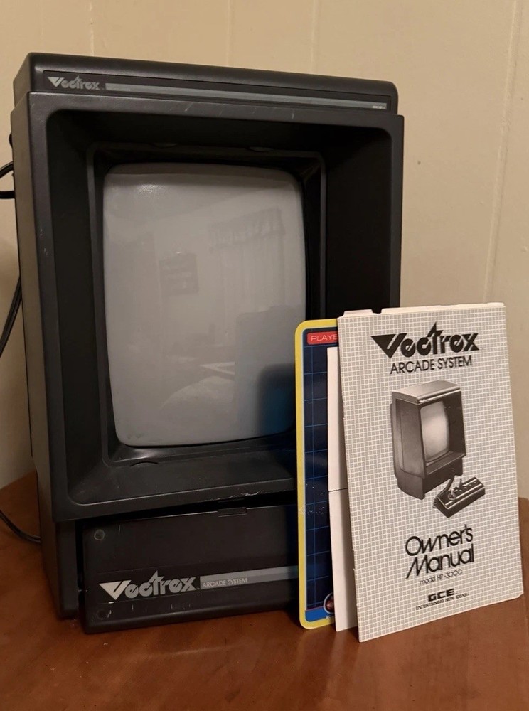 1982 Vectrex Arcade System Console with 8 games included, in mint condition.