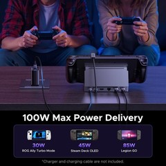 Portable Steam Deck Dock: 4K@120Hz HDMI, USB-A, USB-C & Gigabit Ethernet ]