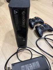 Microsoft Xbox 360 E 220GB Game Console – Black, 2 Controllers & Powercord