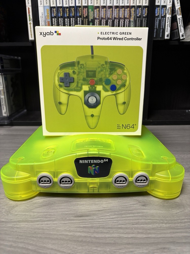 N64 Console Launch Edition Electric Green Console W Brand New XYAB Controller
