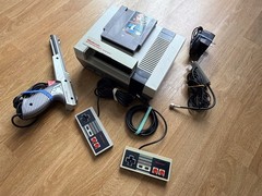 Nintendo NES Console with Controllers, Zapper Light Gun, Duck Hunt & Mario Bros.
