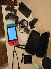 Nintendo Switch System 32GB Console w/ Neon Red & Blue Joy-Cons + Case & Extras