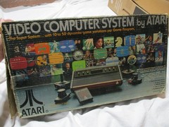 Atari 2600 Heavy Sixer Console In Chess Piece Box, OEM PSU, CX-10’s, CX-30-04’s